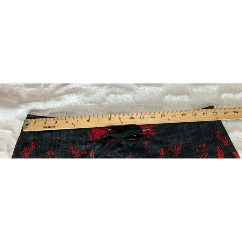 Distortion Men's Size‎ XL Black Orange Americana Palm Sunset Swim Board Shorts